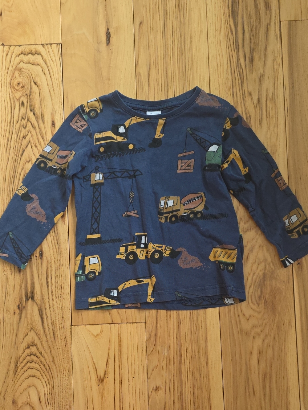 Boys Navy Construction Print Long-Sleeve Tee